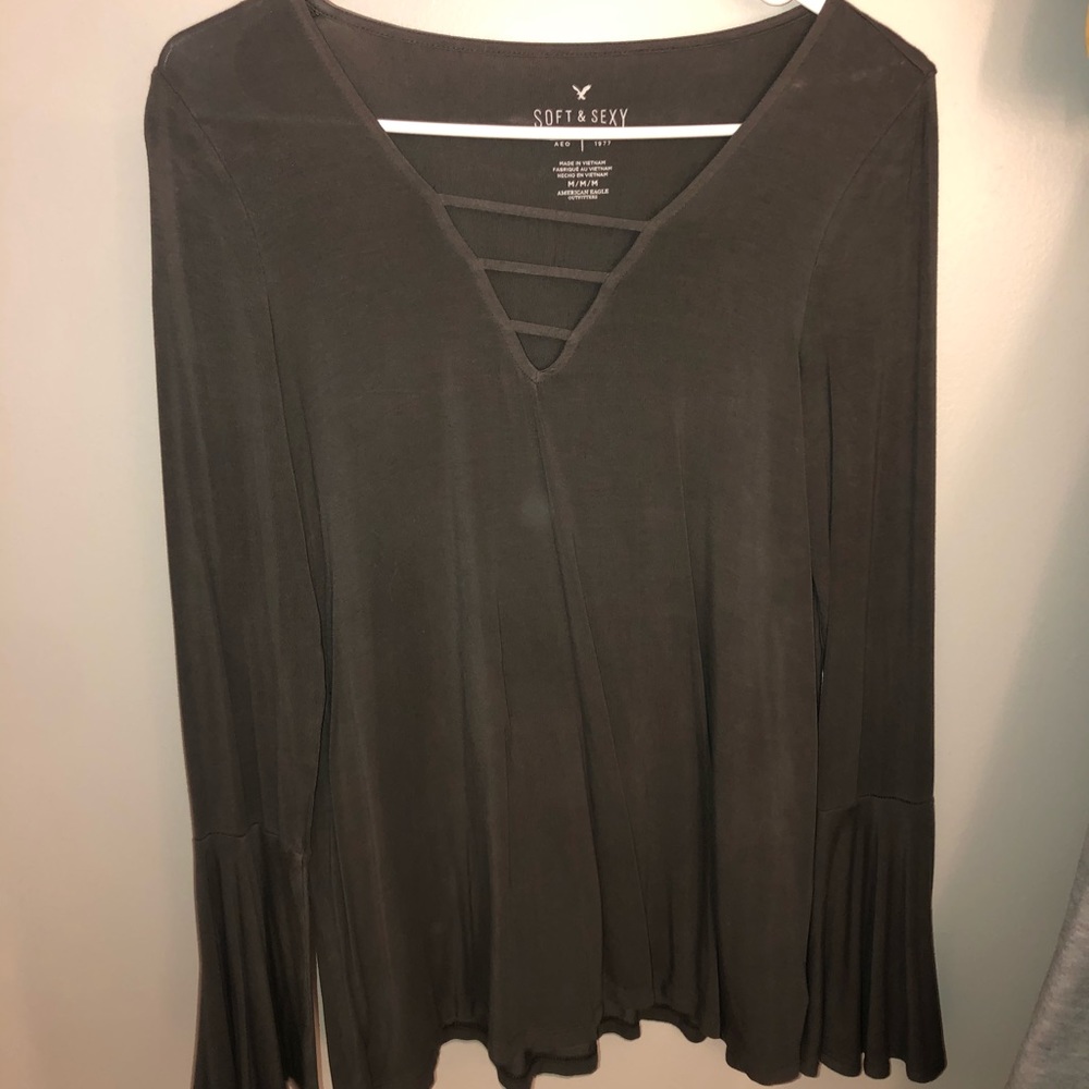 American Eagle brand bell-sleeved shirt